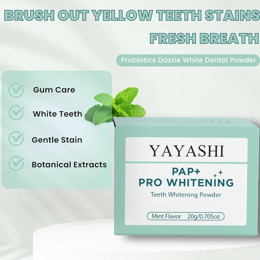 Natural Whitening Tooth Powder - Mint & Coconut, Fresh Breath, Dentist Approved, for Sensitive Teeth