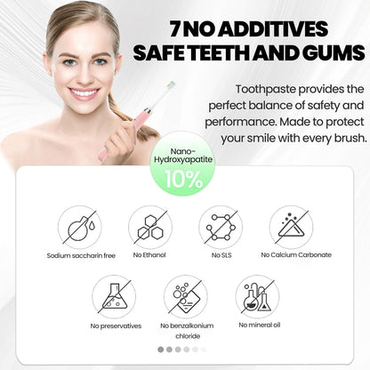 Hydroxyapatite Toothpastes 10%,Fluoride-Free Toothpaste, Gentle Mint, Fresh Breath, Daily Use for Oral Health 4.23oz