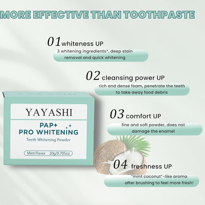 Natural Whitening Tooth Powder - Mint & Coconut, Fresh Breath, Dentist Approved, for Sensitive Teeth