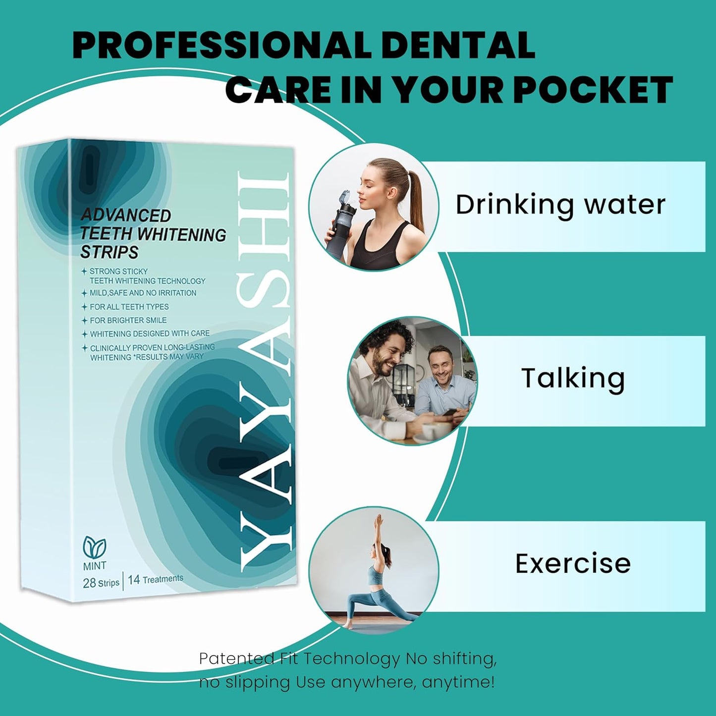 Mint Flavor Teeth whitening Strips- Enamel Safe - Whitening Without The Sensitivity, for Coffee, Wine, Tobacco, and Other Stains，14 Day Treatment