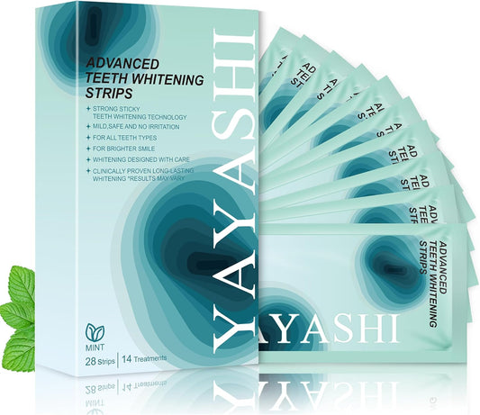 Mint Flavor Teeth whitening Strips- Enamel Safe - Whitening Without The Sensitivity, for Coffee, Wine, Tobacco, and Other Stains，14 Day Treatment