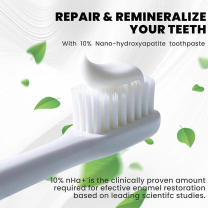 Hydroxyapatite Toothpastes 10%,Fluoride-Free Toothpaste, Gentle Mint, Fresh Breath, Daily Use for Oral Health 4.23oz