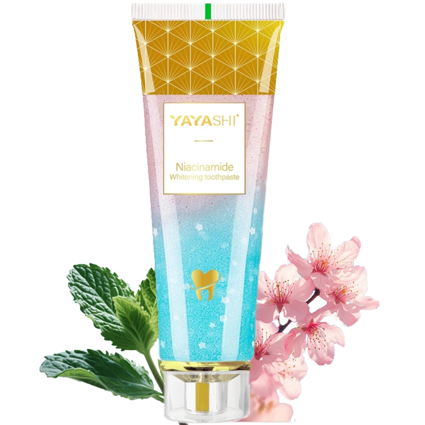 Niacinamide Whitening Toothpaste, YAYASHI Niacinamide Intensive Whitening Toothpaste with Natural Gentle Care Deep Stain Removal Cherry Blossom Mint Flavor, Improves Gum Health