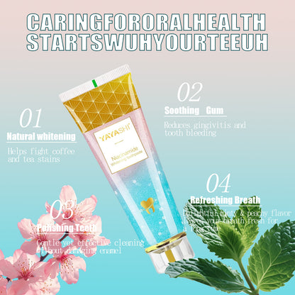Niacinamide Whitening Toothpaste, YAYASHI Niacinamide Intensive Whitening Toothpaste with Natural Gentle Care Deep Stain Removal Cherry Blossom Mint Flavor, Improves Gum Health