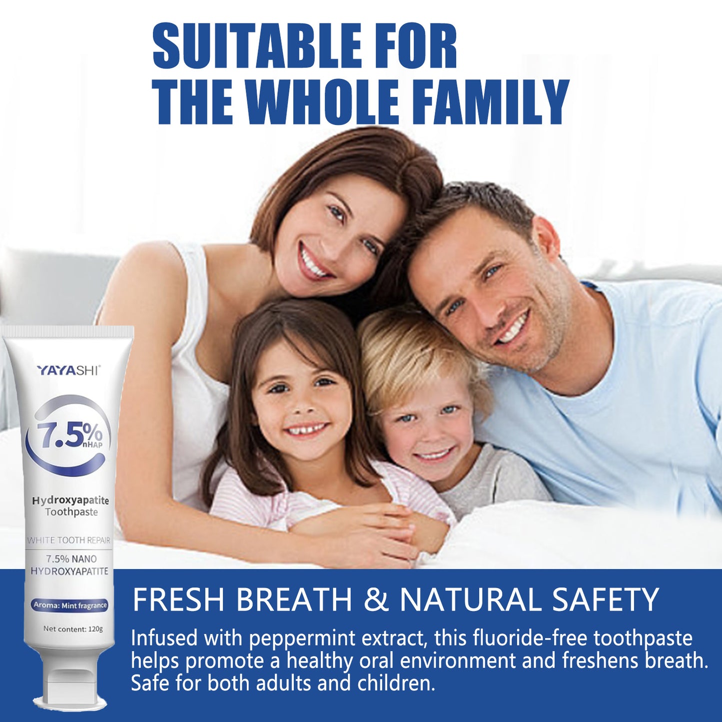 YAYASHI 7.5% Hydroxyapatite Toothpaste for Enamel Protection and Tooth Strengthening
